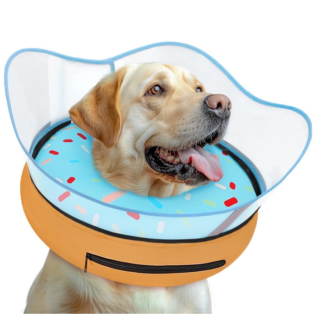 Dog Recovery Inflatable Collar with Donut Design-Medium